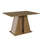 Conjunto Sala de Jantar Mesa Tampo de Madeira 4 Cadeiras Rustic/Crema/Silver Gisele Madesa