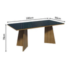 Conjunto Sala de Jantar Mesa Tampo de Vidro 4 Cadeiras Rustic/Preto/Oxford Taylor Madesa