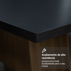 Conjunto Sala de Jantar Mesa Tampo de Madeira com 6 Cadeiras Preto/Rustic/Sintético Preto Madesa Medelin