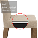 Conjunto Sala de Jantar Mesa Tampo de Vidro 6 Cadeiras Rustic/Crema/Imperial Alexis Madesa