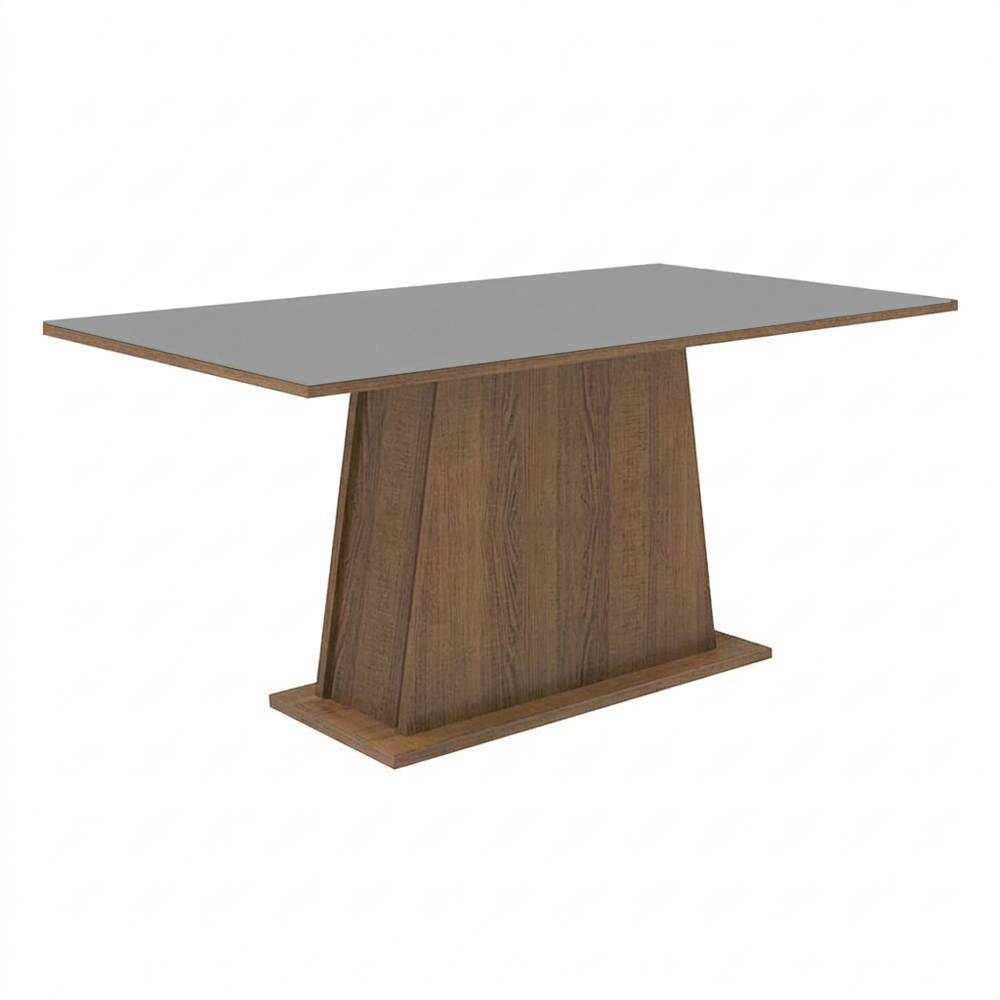 Conjunto Sala de Jantar Mesa Tampo de Madeira 6 Cadeiras Rustic/Cinza/Imperial Britney Madesa