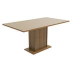 Conjunto Sala de Jantar Mesa Tampo de Madeira 6 Cadeiras Rustic/Crema/Silver Renata Madesa