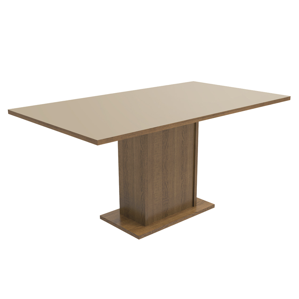 Conjunto Sala de Jantar Mesa Tampo de Madeira 6 Cadeiras Rustic/Crema/Imperial Renata Madesa