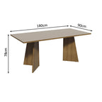 Conjunto Sala de Jantar Mesa Tampo de Madeira 6 Cadeiras Rustic/Crema/Imperial Simone Madesa