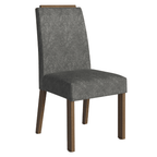 Conjunto Sala de Jantar Tampo de Vidro 6 Cadeiras Rustic/Silver Dália Madesa