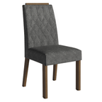 Conjunto Sala de Jantar Tampo de Madeira 6 Cadeiras Rustic/Cinza/Silver Bosque Madesa