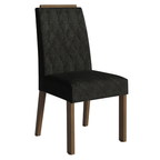 Conjunto Sala de Jantar Tampo de Madeira 6 Cadeiras Rustic/Preto/Oxford Cedro Madesa