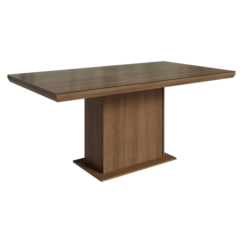 Conjunto Sala de Jantar Tampo com Vidro 6 Cadeiras Rustic/Silver Alba Madesa