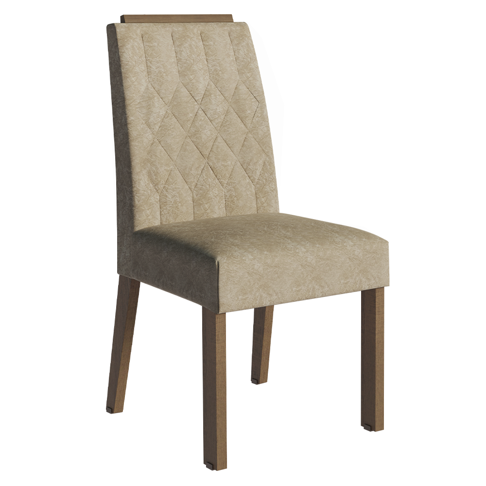 Conjunto Sala de Jantar Tampo com Vidro 6 Cadeiras Rustic/Imperial Pienza Madesa