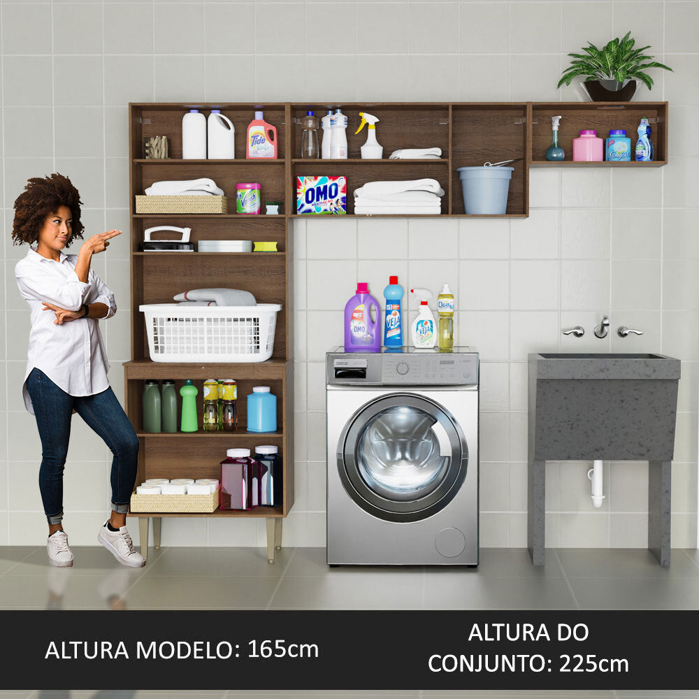 Kit Área de Serviço Lavanderia 235cm Rustic Gourmet Madesa