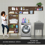 Kit Área de Serviço Lavanderia 235cm Rustic/Crema Gourmet Madesa
