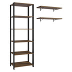 Estante Multiuso + Prateleiras para Lavanderia 139cm Rustic/Preto Madesa