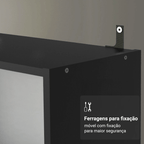 Estante Sapateira 3 Prateleiras Sem Portas Preto Madesa