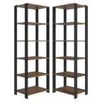 Armário Estante Multiuso Organizador Despensa de Canto 10 Prateleiras 118cm Rustic/Preto Madesa