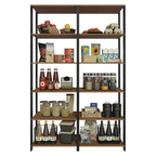 Armário Estante Multiuso Organizador Despensa 10 Prateleiras 118cm Rustic/Preto Madesa