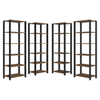 Armário Estante Multiuso Organizador Despensa de Canto 20 Prateleiras 236cm Rustic/Preto Madesa