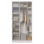 Guarda-Roupa Modulado 2 Portas com Espelhos 5 Nichos Branco Neo Madesa 01