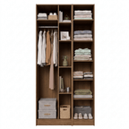 Guarda-Roupa Modulado 2 Portas com Espelhos 5 Nichos Rustic/Crema Neo Madesa 02