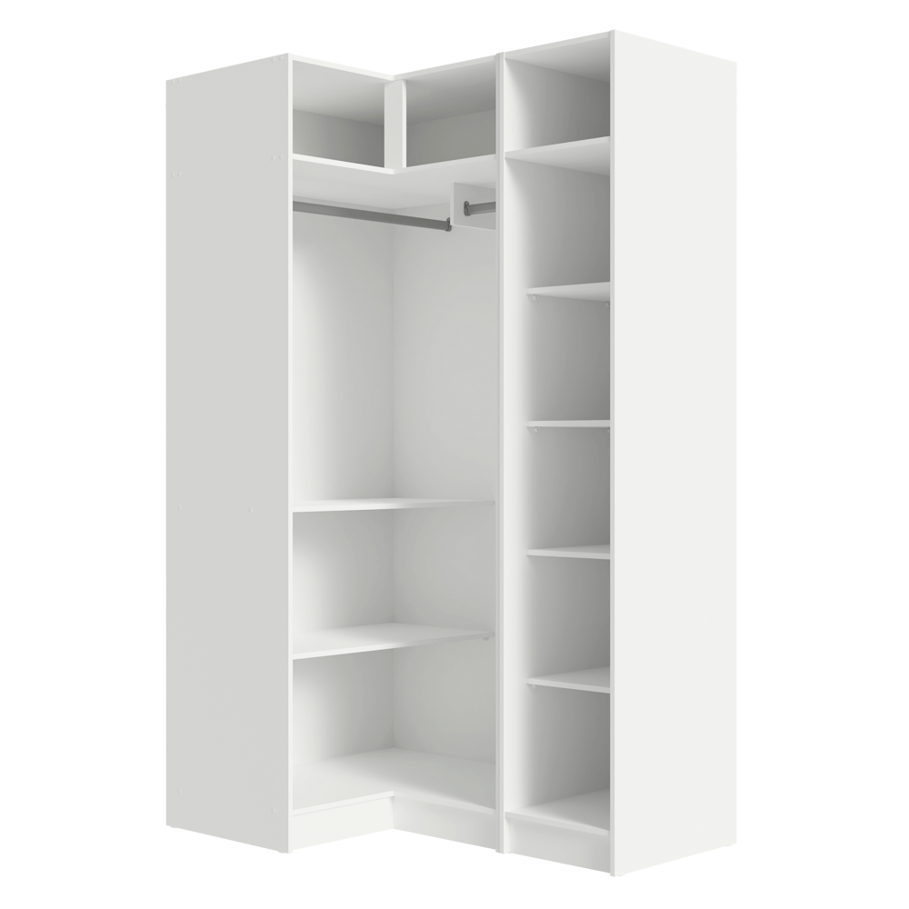 Guarda-Roupa Modulado de Canto 3 Portas com Espelhos Branco Neo Madesa