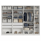 Guarda-Roupa Modulado 280 cm 7 Portas com Espelhos 4 Gavetas Branco Neo Madesa 01