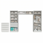 Quarto Infantil com 2 Guarda-Roupas Neo com Espelhos 2 Aéreos 1 Cômoda Branco Madesa 04