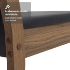 Conjunto Sala de Jantar Mesa Tampo de Vidro 6 Cadeiras Preto/Rustic Heloísa Madesa