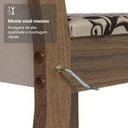 Conjunto Sala de Jantar Madesa Talita Mesa Tampo de Madeira com 4 Cadeiras Rustic/Crema/Bege Marrom