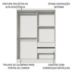 Guarda-Roupa Infantil Madesa Nick 2 Portas de Correr Branco
