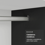 Guarda-Roupa Casal 100% MDF 3 Portas Preto Malta Madesa