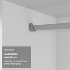 Guarda-Roupa Casal 3 Portas de Correr com Espelho Branco Madesa Mônaco
