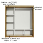 Guarda-Roupa Casal Madesa Mônaco 3 Portas de Correr Rustic/Preto
