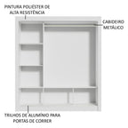 Guarda-Roupa Casal Madesa Mônaco 3 Portas de Correr Branco/Rustic