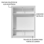 Guarda-Roupa Solteiro Madesa Denver 2 Portas de Correr Branco