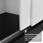 Guarda-Roupa Casal Madesa Reno 3 Portas de Correr Preto/Branco