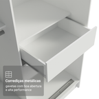 Guarda-Roupa Solteiro Madesa Tokio 2 Portas de Correr de Espelho 2 Gavetas Branco