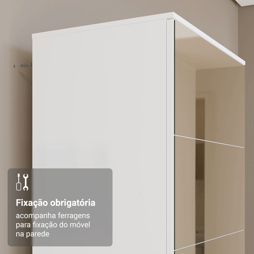 Sapateira Madesa Isis 1 Porta com Espelho Branco