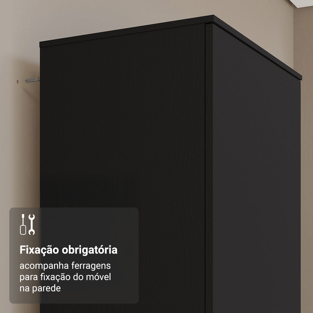 Sapateira Armário Multiuso Madesa Isis 1 Porta Preto