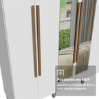 Guarda-Roupa Casal com Pés 6 Portas Batentes com Espelho Branco/Branco/Rustic Venus Madesa