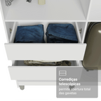 Guarda-Roupa Closet com Pés 4 Gavetas 216cm Branco Venus Madesa