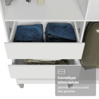 Guarda-Roupa Closet com Pés 4 Gavetas 216cm Branco Venus Madesa