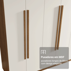 Guarda-Roupa Casal 8 Portas Batentes Rustic/Branco/Rustic Venus Madesa