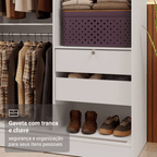 Guarda-Roupa 2 Portas de Correr de Espelho Branco Max Madesa