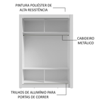 Guarda-Roupa Solteiro 2 Portas de Correr com Espelho Branco/Preto Milano Madesa