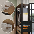 Guarda-Roupa Closet Modulado Valencia 2 Gavetas 70cm Rustic/Preto Madesa