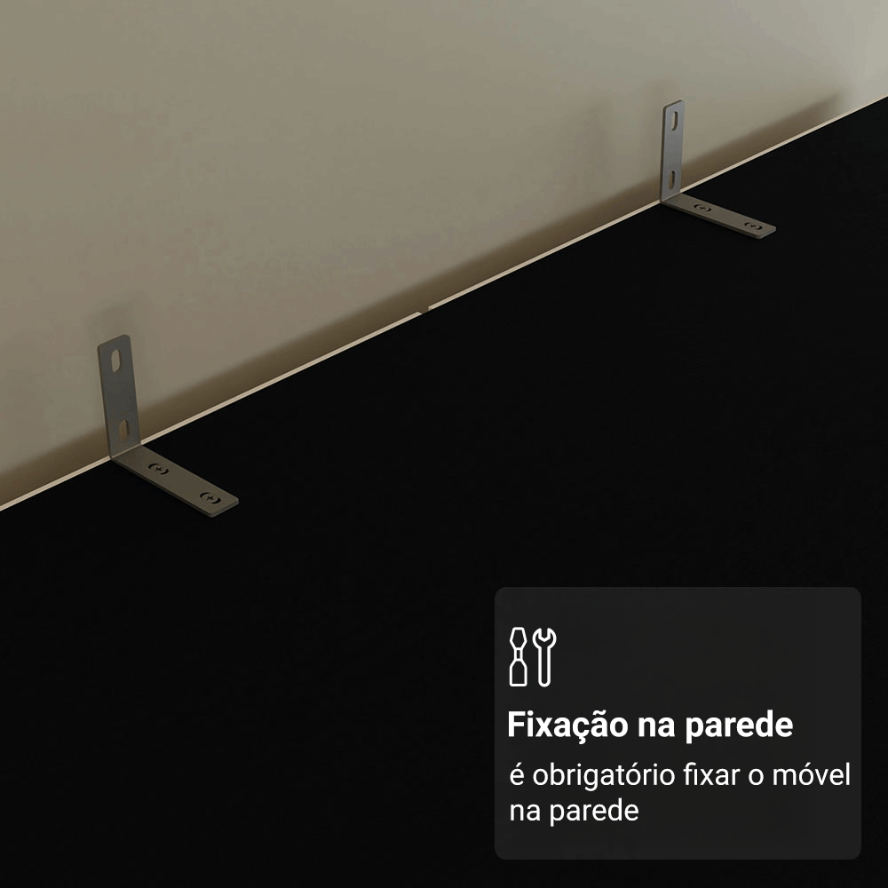 Armário Organizador com Sapateira Madesa 1650 com 2 Portas 4 Prateleiras Preto PO