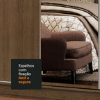 Guarda-Roupa Casal Madesa Apolo 4 Portas de Correr com Espelho Rustic