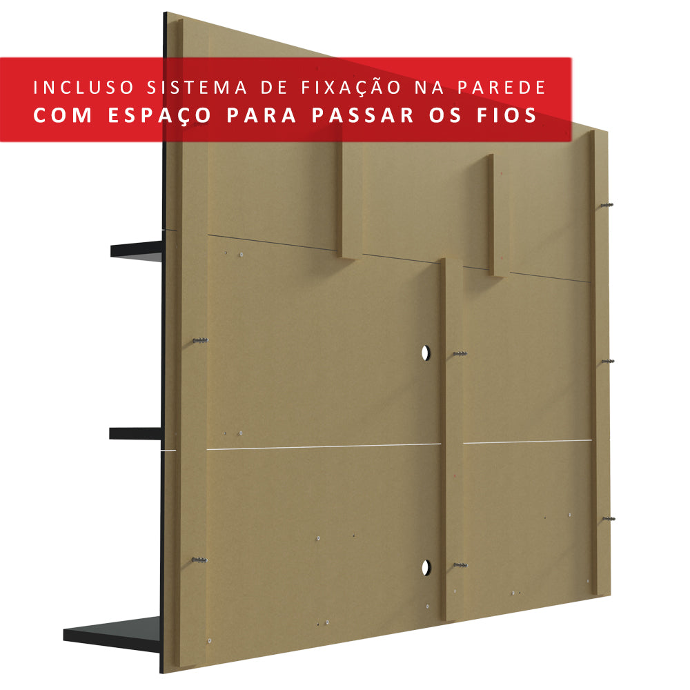 Painel para TV até 60 Polegadas Madesa Alfa Preto