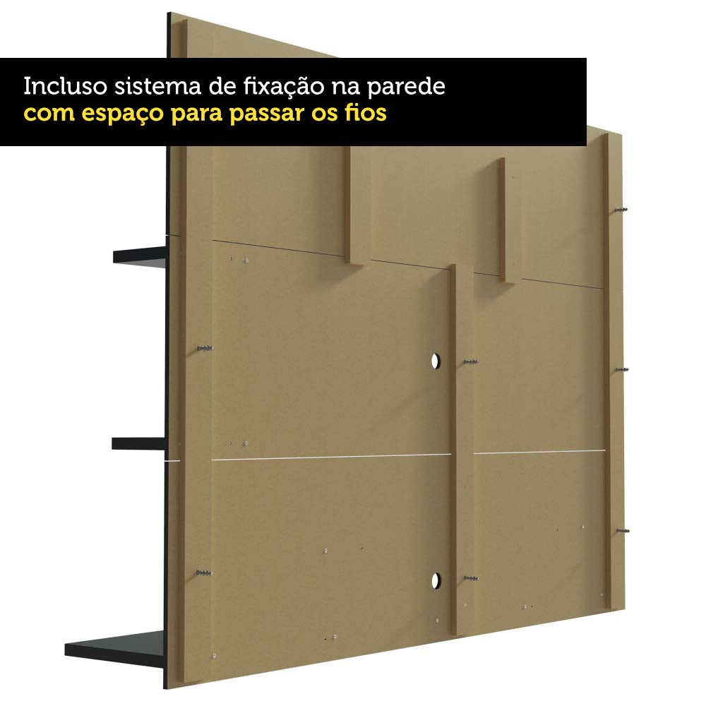 Painel para TV até 60 Polegadas Madesa Alfa Preto