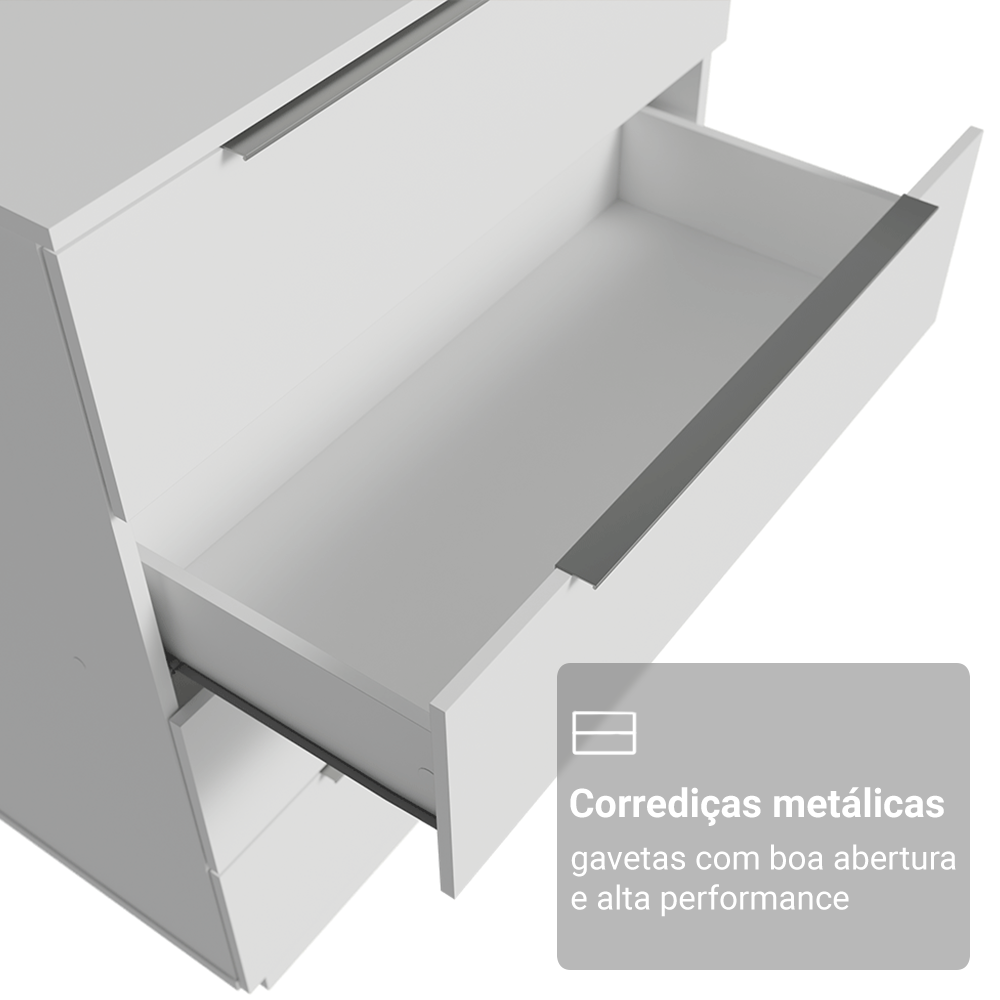Comoda Madesa 4 Gavetas Branco