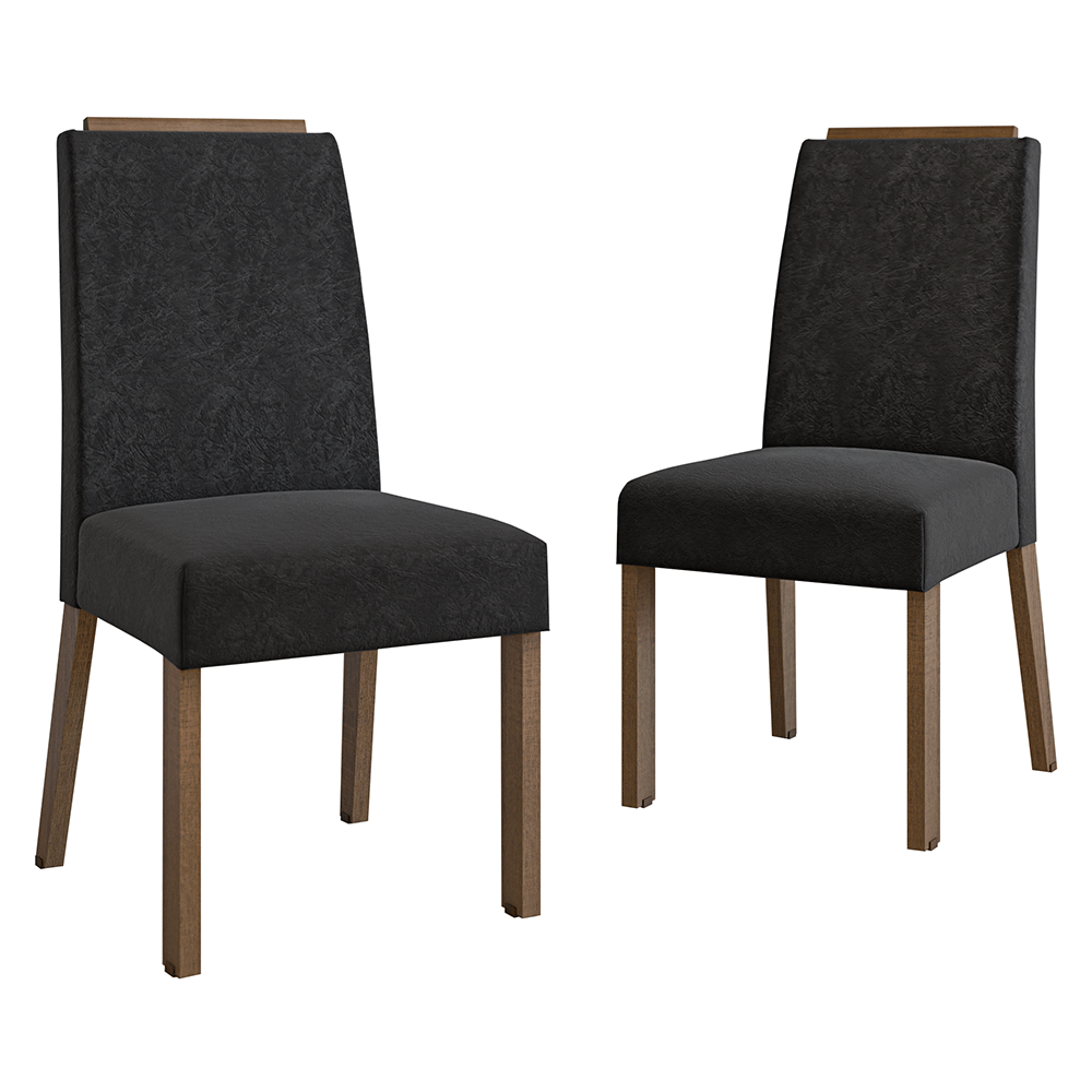 Kit 2 Cadeiras de Jantar 4255 com Espaldar Rustic/Oxford Madesa